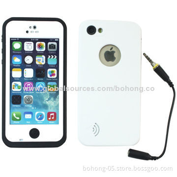 PC/TPU Waterproof Phone Cases for iPhone 5S, Both Front/Back Transparent, Passed 2M Waterproof Test